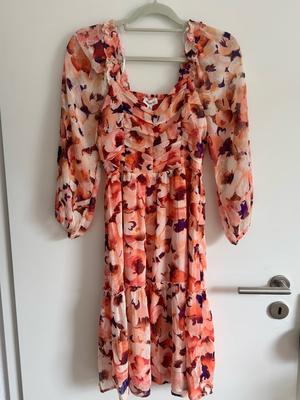 Petal & Pup Peach and Purple Floral Dress